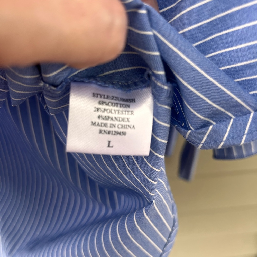 Como Vintage Blue and White stripped Top - Size L - Picture 4 of 11